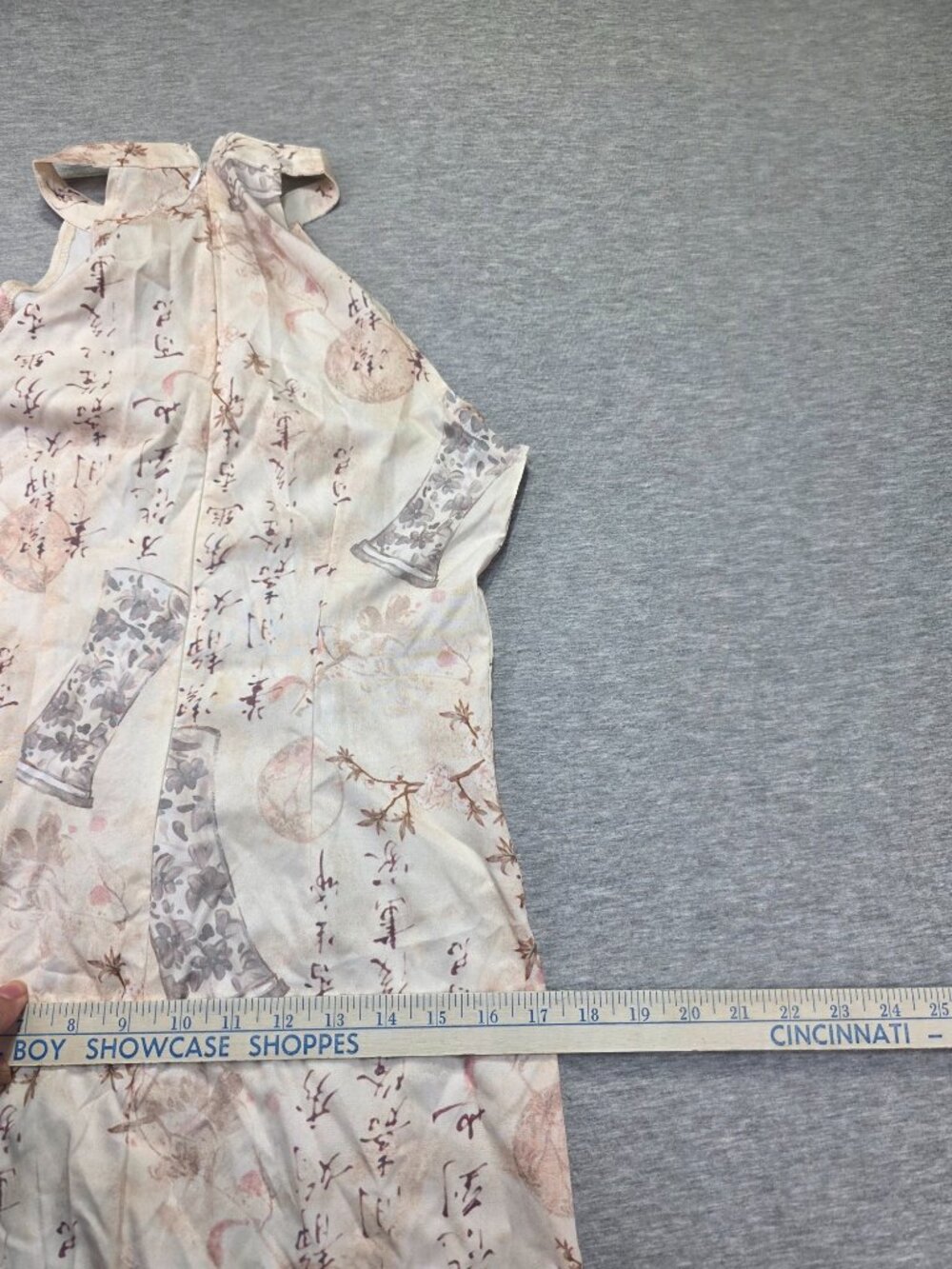 Dazy Chinoiserie Print Halter Midi Dress Cream Frog Closure Size Small NWT - Picture 9 of 10